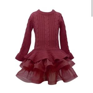 Bonnie Jean Cable Knit Sweater Dress